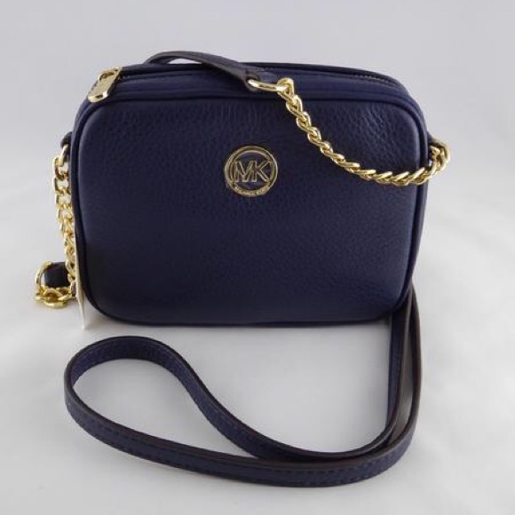 Michael Kors Handbags - Michael Kors Fulton Navy Cross Body LIKE NEW